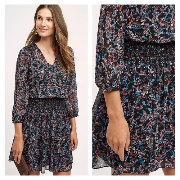 Anthropologie Dresses & Skirts - ANTHRO VANESSA VIRGINIA Daytriper Paisley Print Dress SZ XS